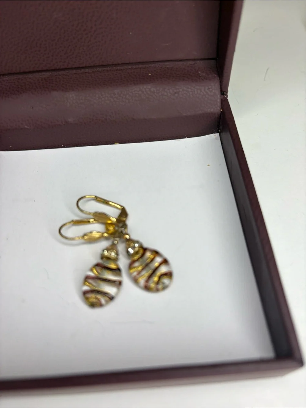 Gold-Tone Pink and Gold Swirl Drop Earrings - Women Jewelry